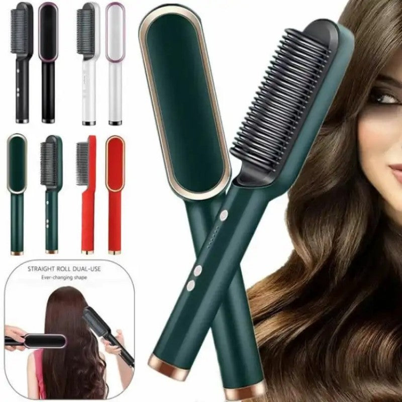 2 in 1 Hair Straightener Comb & Curler