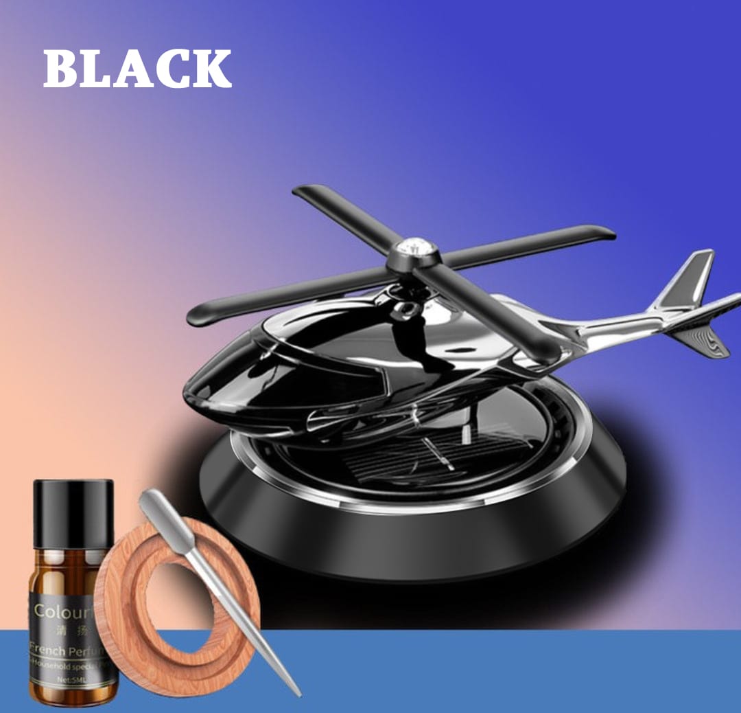 Air Freshener Solar Power Helicopter With Refill Perfume