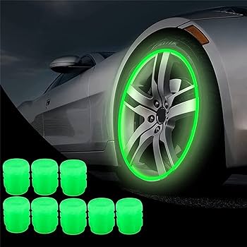 Car Wheel Tyre Fluorescent Night Glowing caps decor
