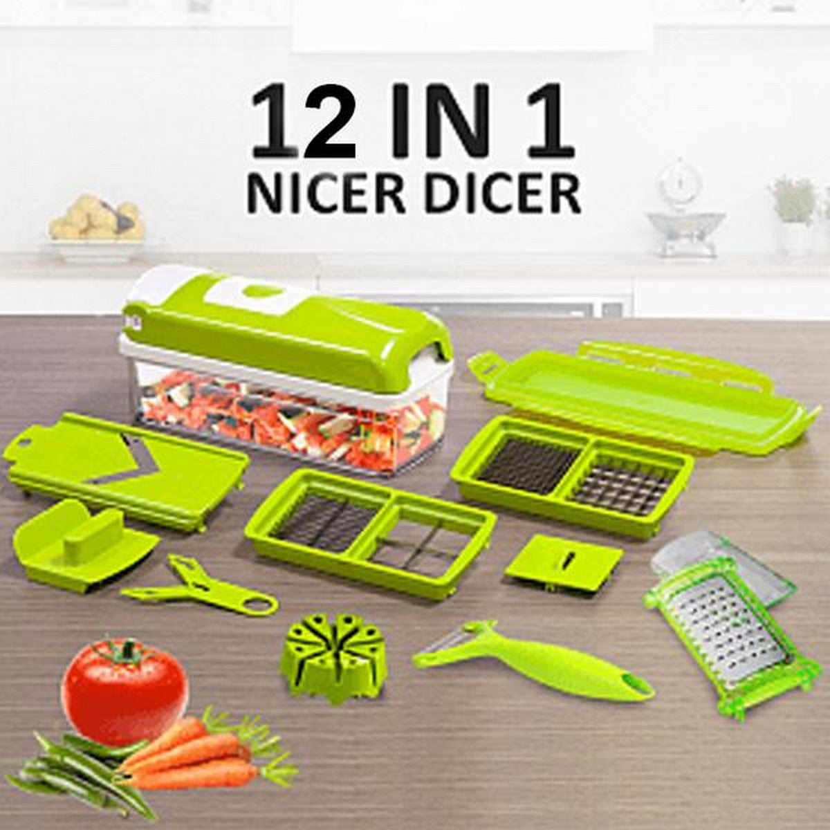 Speedy Chopper 12 Pieces Fruit & Vegetable Slicer All in One Kitchen